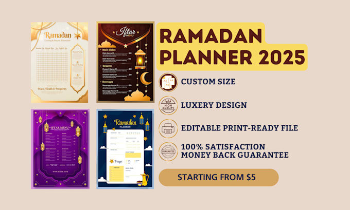 design your ramadan planner daily diary printable editable journal