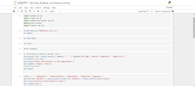 Do data analysis using python on jupyter notebook by Hira_a_ | Fiverr