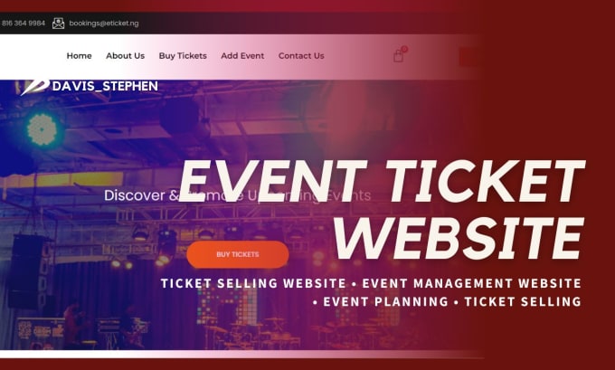 Create event ticket ticket selling website with qr code scanning and