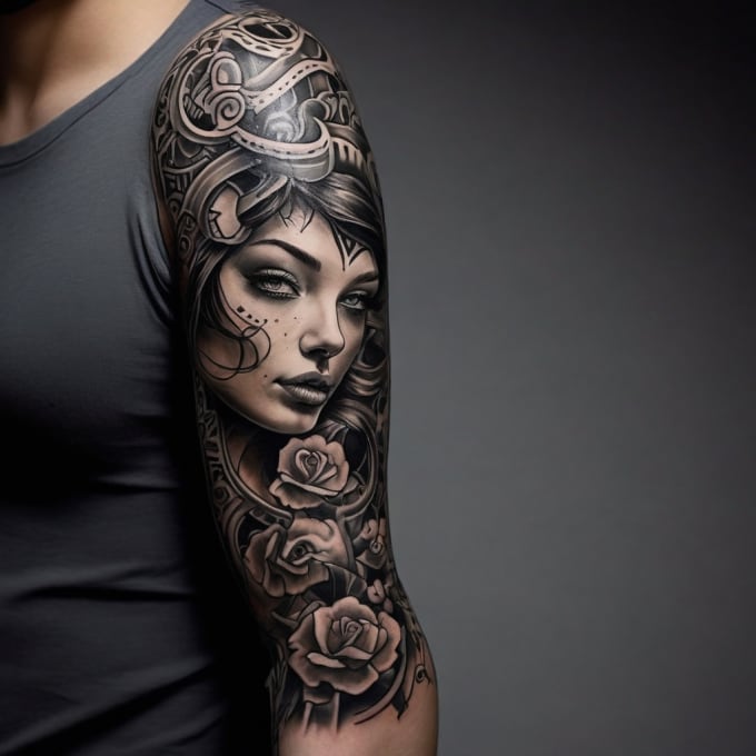 Create custom tattoo design, tattoo sleeve by Benjanba Fiverr