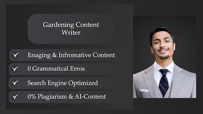 write gardening blogs, articles, descriptions, ebooks, and guides