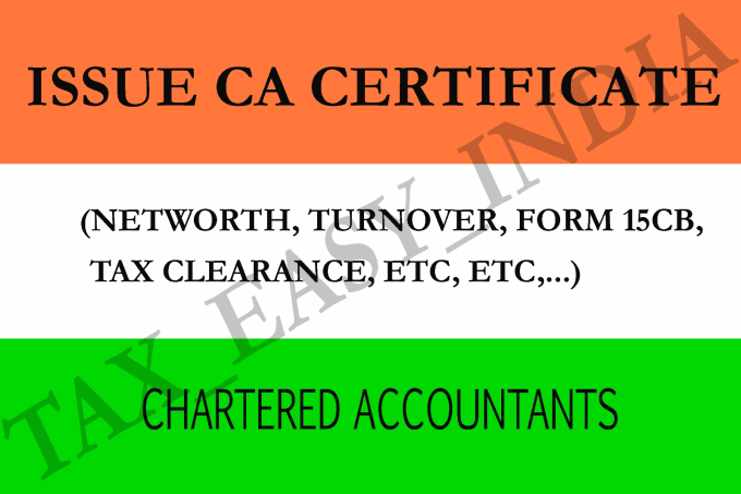 Do ca certification work by Tax ease india Fiverr Do ca certification work by Tax ease india Fiverr