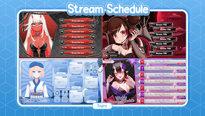 make a stream schedule for vtuber and streamer