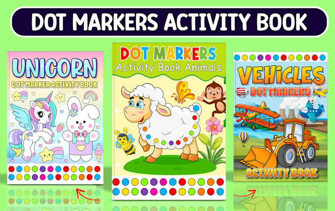 design only dot markers activity book and interior for KDP