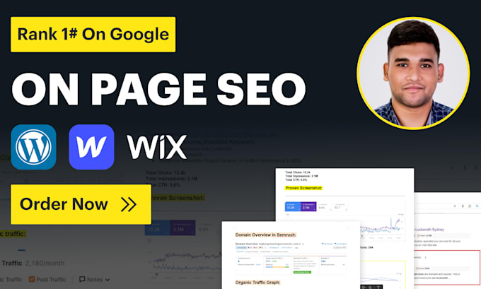 do complete on page SEO for wordpress, webflow, wix