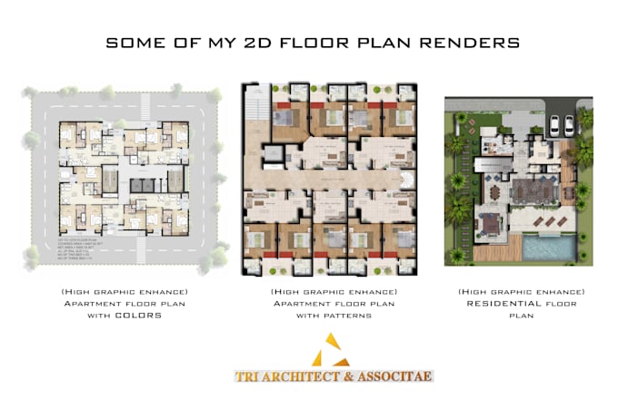 Render 2d and 3d floor plan in photoshop and sketchup vray by ...
