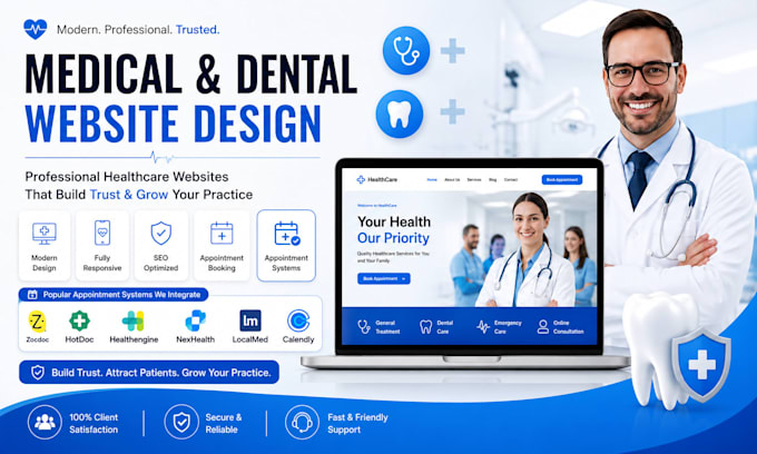 do medical website, healthcare website, dentist or dental clinic website design