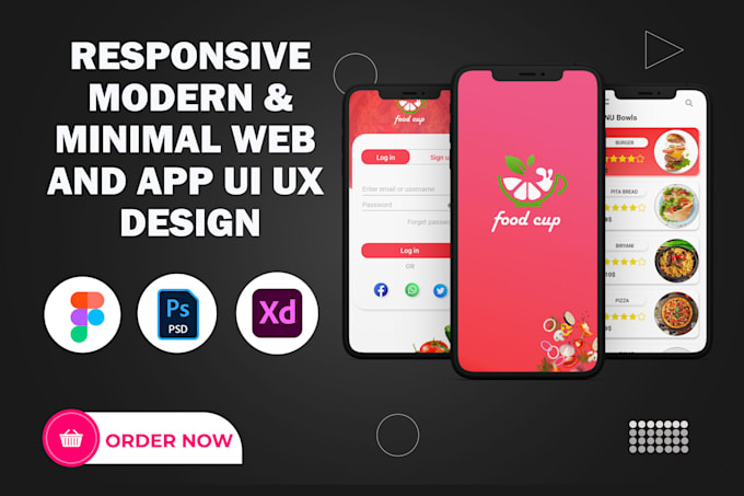 Do modern mobile app or website ui ux design using figma xd by ...