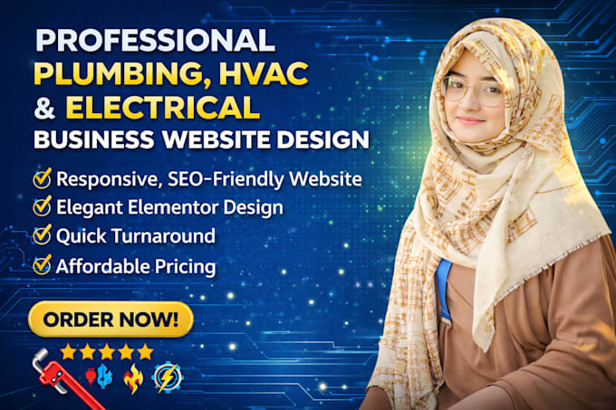 design a professional website for plumbing, hvac, and electrical businesses