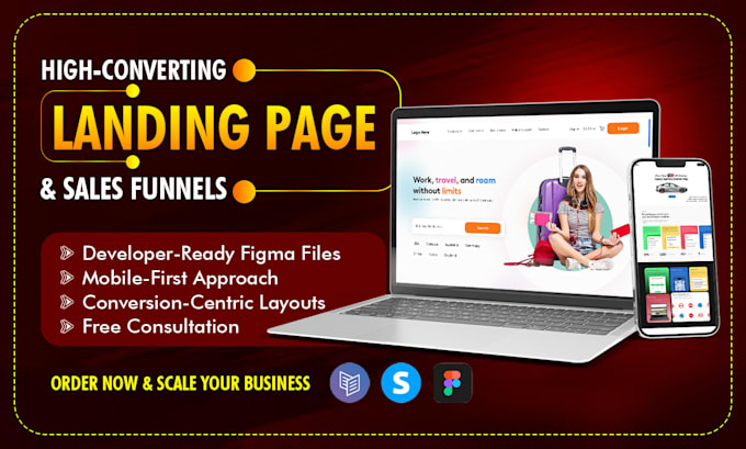 design a high converting landing page or sales funnel in figma