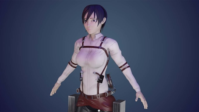 do anime 3d characters for games, animations and printing