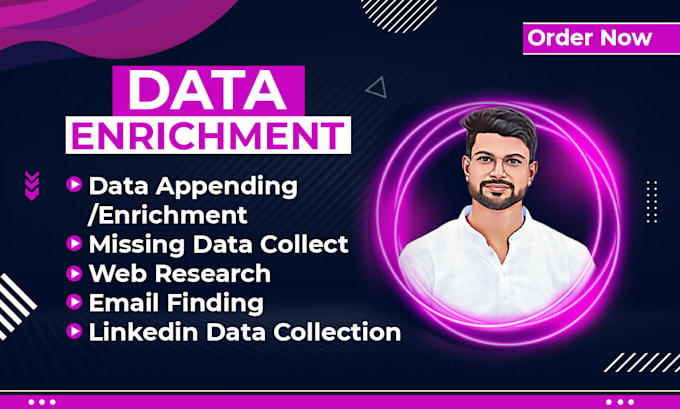 do advanced data enrichment job, missing data collection, email list building