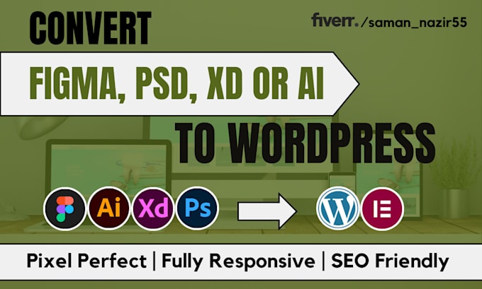 convert figma, PSD, xd, or sketch to a pixel perfect wordpress website
