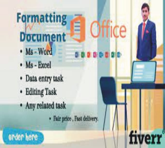 format or do data entry in ms word, excel, powerpoint presen
