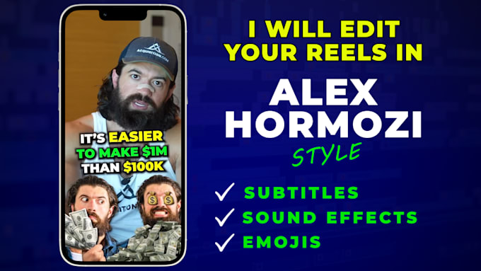 edit instagram reels with captions like alex hormozi