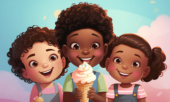 do children story book illustration 3d