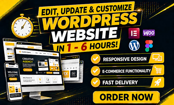modifications, edit, update, customize or redesign wordpress elementor website