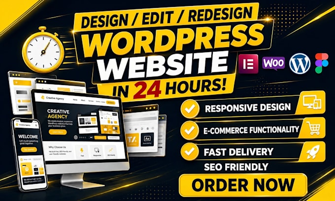 develop, clone, design, redesign or customize wordpress website with elementor