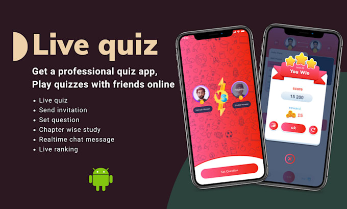 develop live quiz educational android app