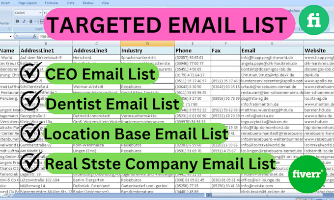 make niche targeted email list verified and active list