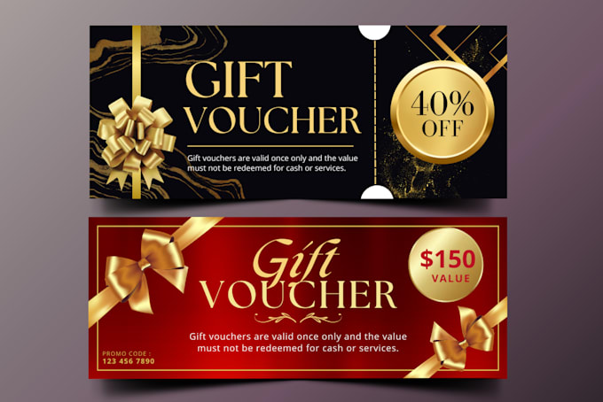 design unique gift voucher, card and gift certificate