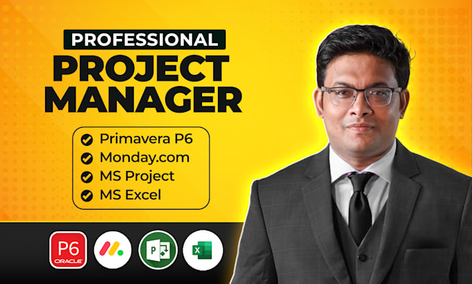 be your expert project manager with ms project, p6 scheduling, or monday setup