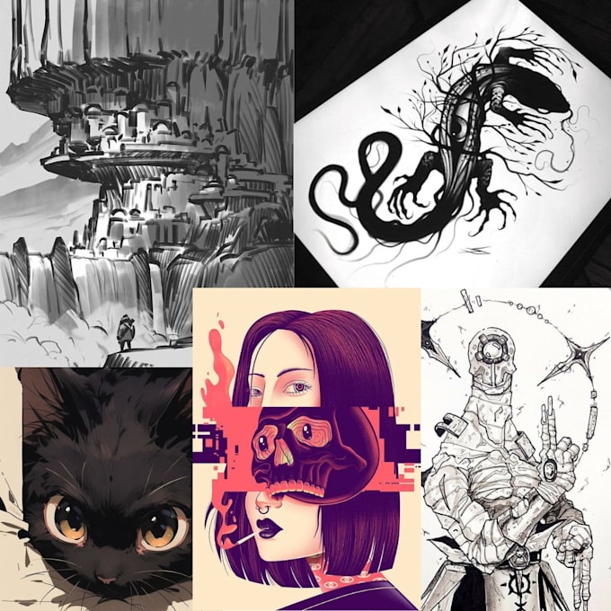 illustrations with different themes and styles