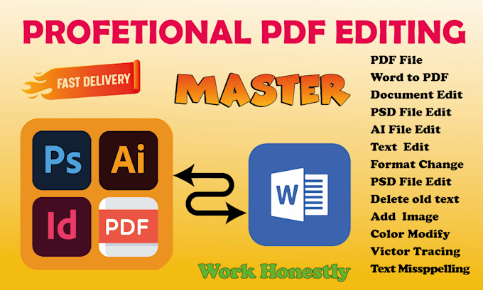 fix word or PDF file and convert document to an editable file fillable form