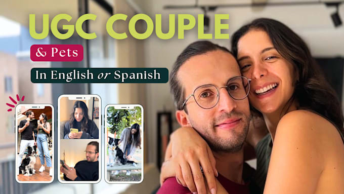 do couple ugc video, male and female video ads for tiktok, reels