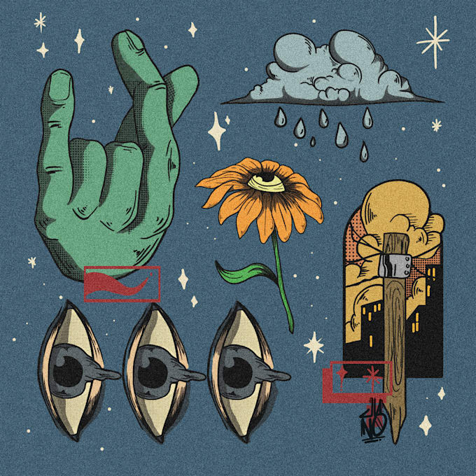 draw badass art assets illustration for t shirt, tattoo