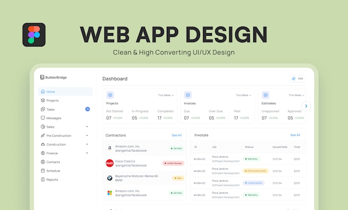design your web app or saas dashboard UI