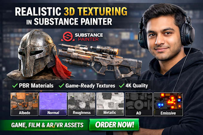 create realistic pbr textures in substance painter for 3d models