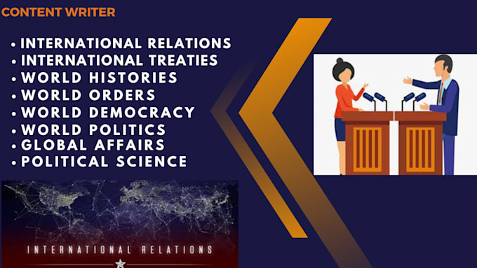 write on international relations and political articles