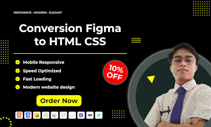 Convert figma to html,css,bootstrap,tailwind with responsive mobile by ...