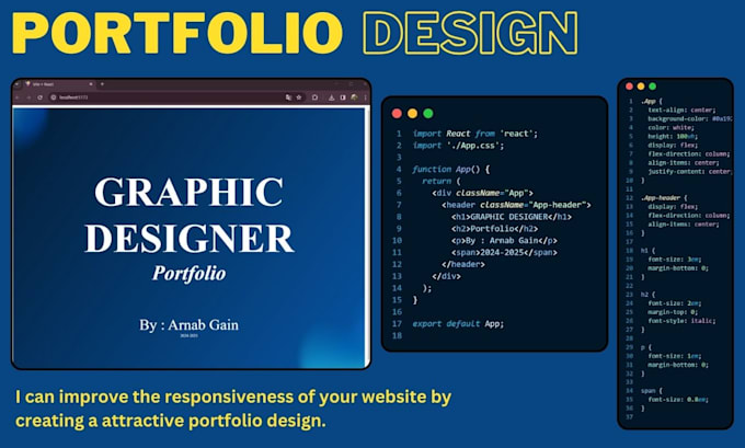 Design creative portfolio for your website using reactjs by Arnab_gain ...