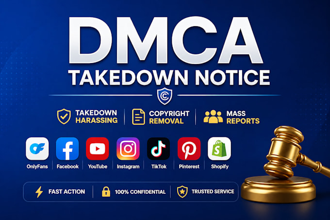 takedown harassing remove copyright mass reports facebook instagram youtube dmca