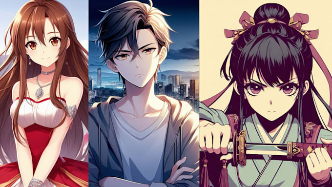 do custom ai anime art using midjourney, dall e