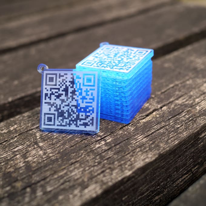 Make a personalized qr code keychain with your url by Underlaser | Fiverr