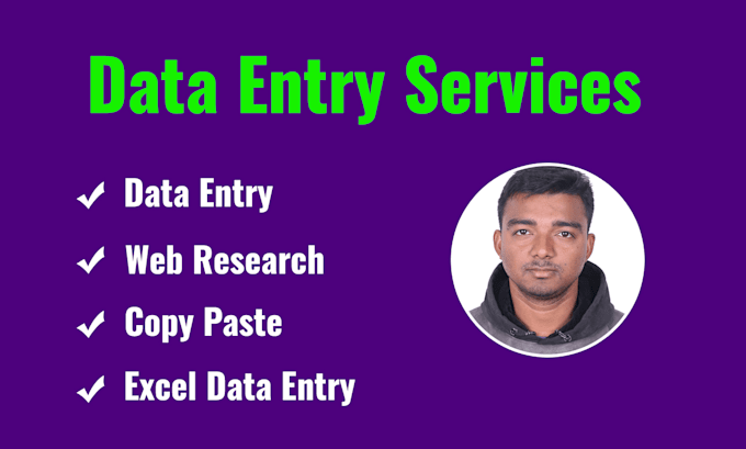 do data entry, web research, copy paste, excel data entry typing work