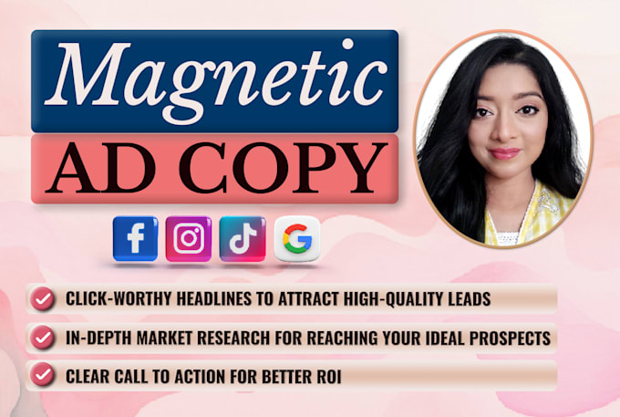 write ad copy for facebook, instagram, google ads, or tiktok