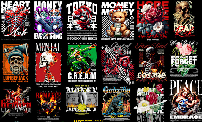 design custom trendy streetwear t shirts