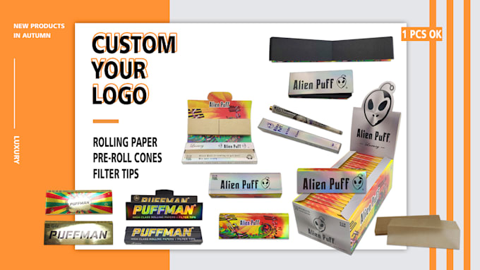 manufacture, and deliver your custom design rolling papers packaging