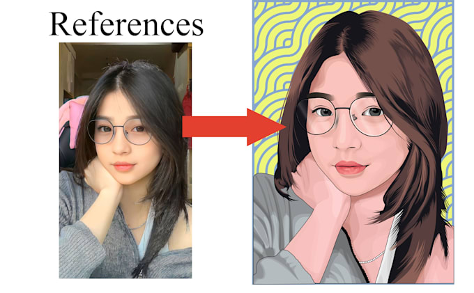 create a vector cartoon portrait of your face