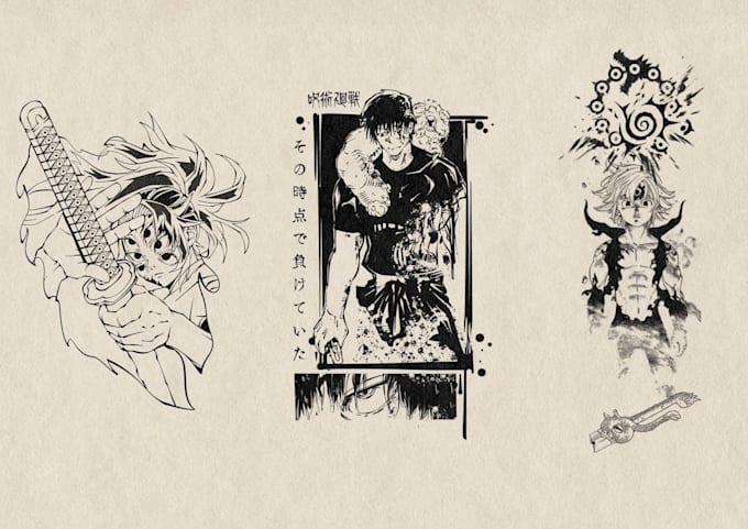 make custom tattoo anime into geometric design for you