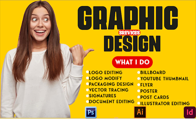 do graphic design, vector, flyers, logo editing, photoshop, indesign