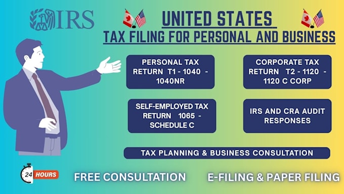 prepare US tax return for personal and business
