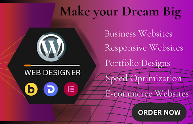 design professional website using elementor, divi, bricks, oxygen page builder