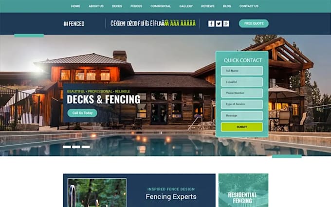 do a professional fencing, roofing and construction website design with SEO