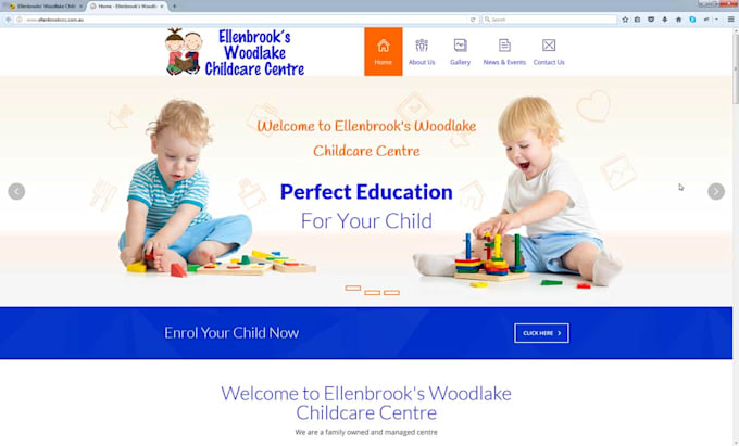 design a daycare website, kindergarten, preschool website design with SEO