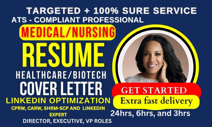 Write medical resume healthcare nursing resume doctor biotech ats ...